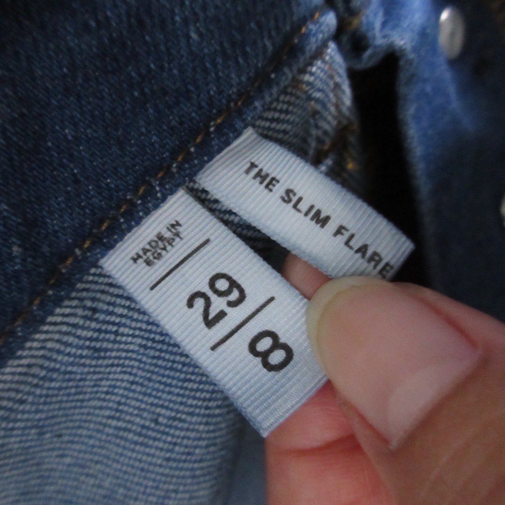 Loft The Slim Flare Jeans 29 8 Button Fly Patch Pockets Capsule Wardrobe 2024‎ - Picture 11 of 14